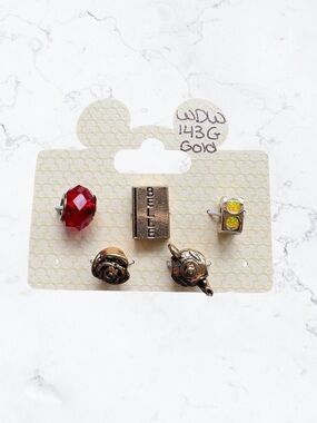 Disney Beauty & The Beast Mixed Charm Set in Red, Gold and Yellow Accents